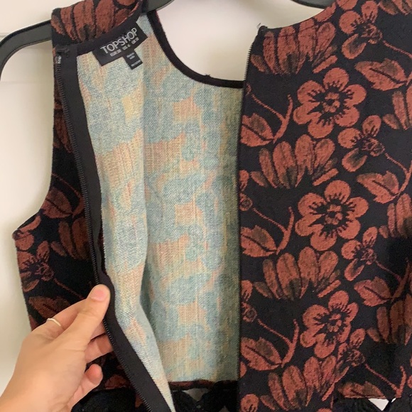 Topshop Dress 6 Floral Cut Out A-Line Mod - Picture 13 of 15